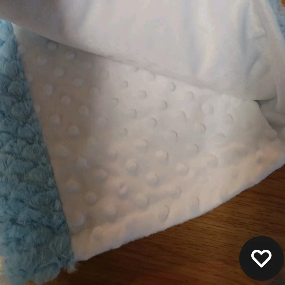 Blue White Patchwork Minky Dot Baby Blanket Infant Boy NWT